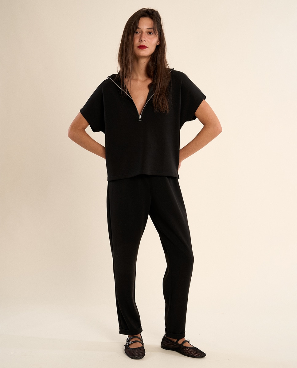 Pantalón de mujer largo, de chándal - Molly Bracken - Negro Negro-3