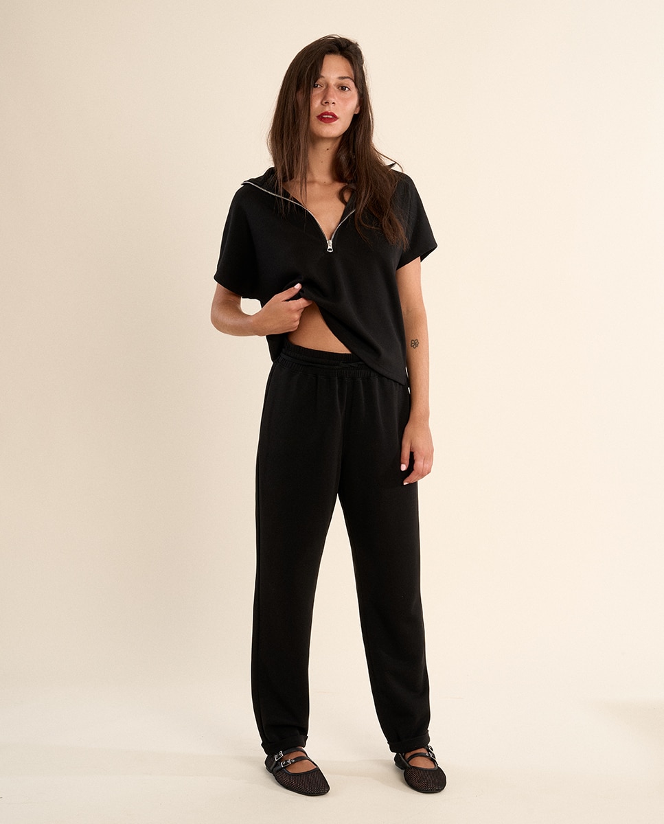 Pantalón de mujer largo, de chándal - Molly Bracken - Negro Negro-4