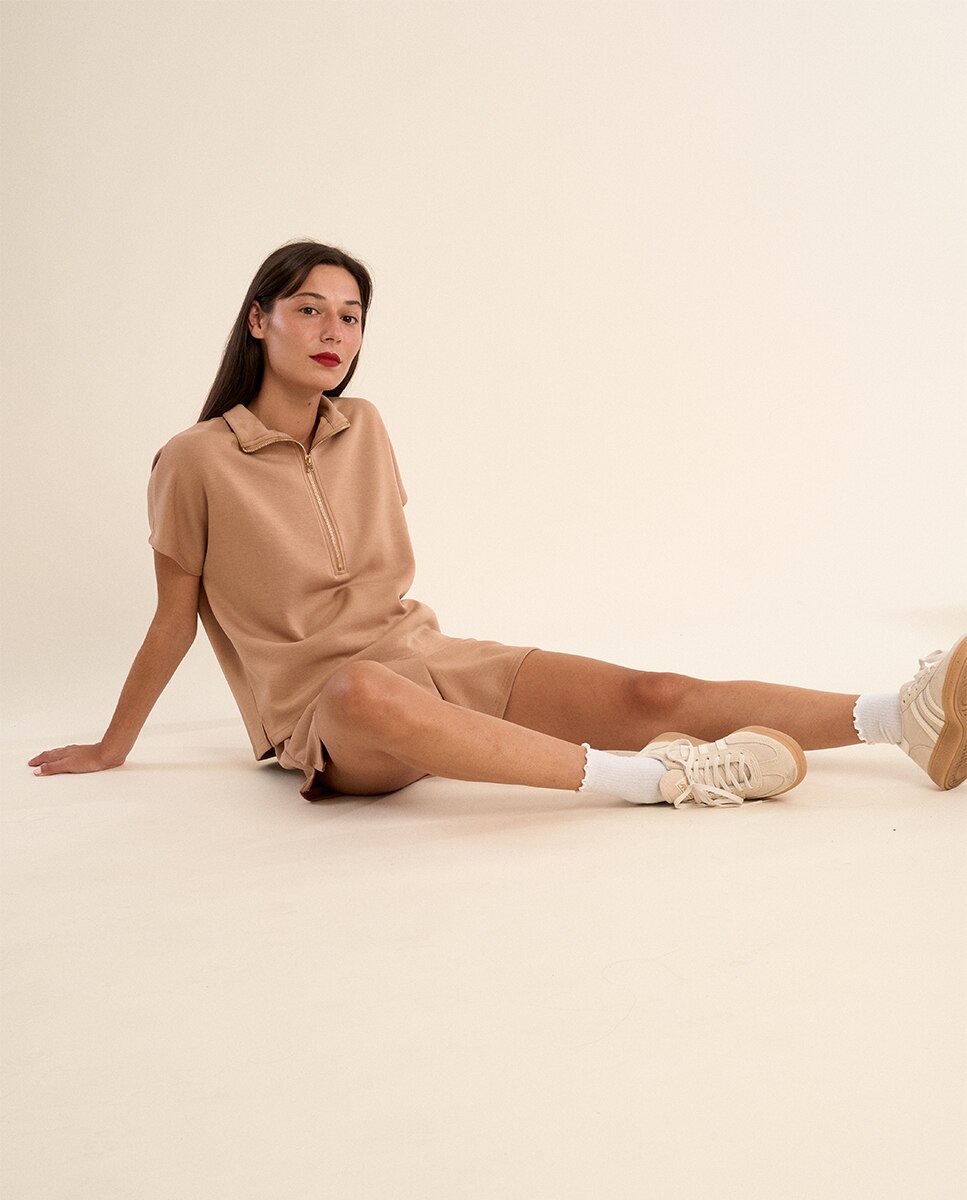 Short de mujer corto, de chandal - Molly Bracken - Camel Camel-2