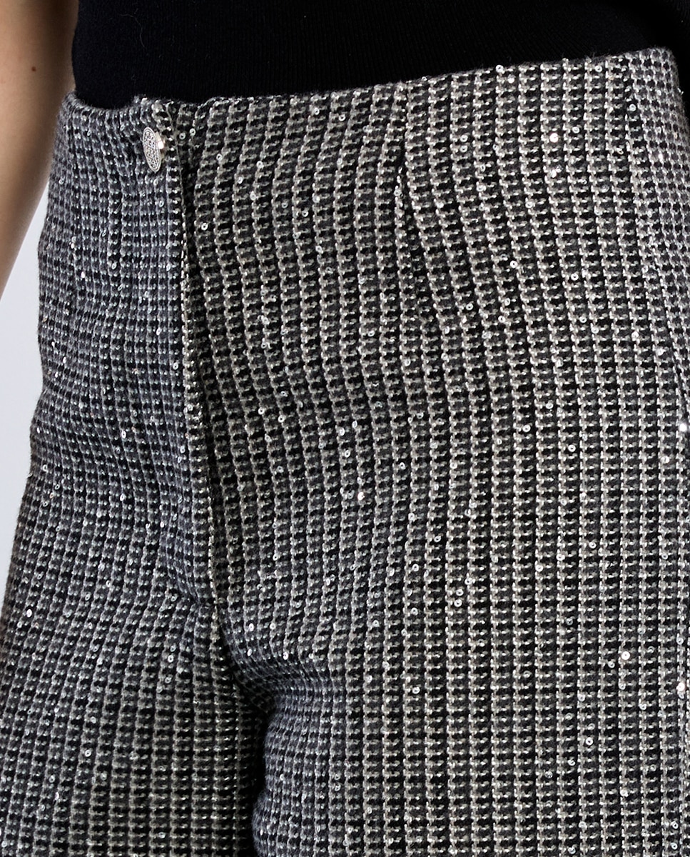 Bermuda de mujer recta en tejido tweed - Lili Sidonio - Gris Gris-4