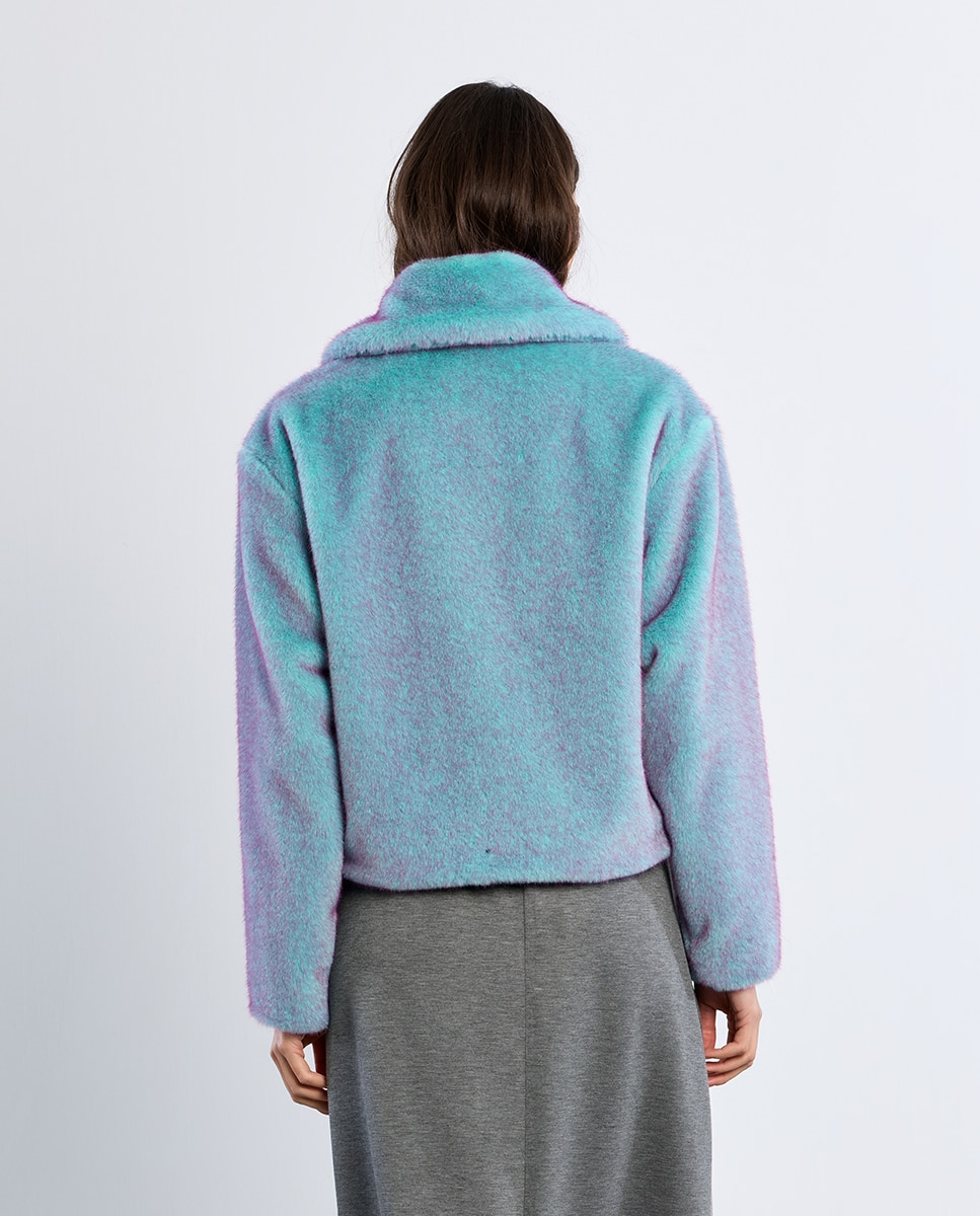 Chaqueta de mujer de manga larga de peluche - Lili Sidonio - Azul Azul-4
