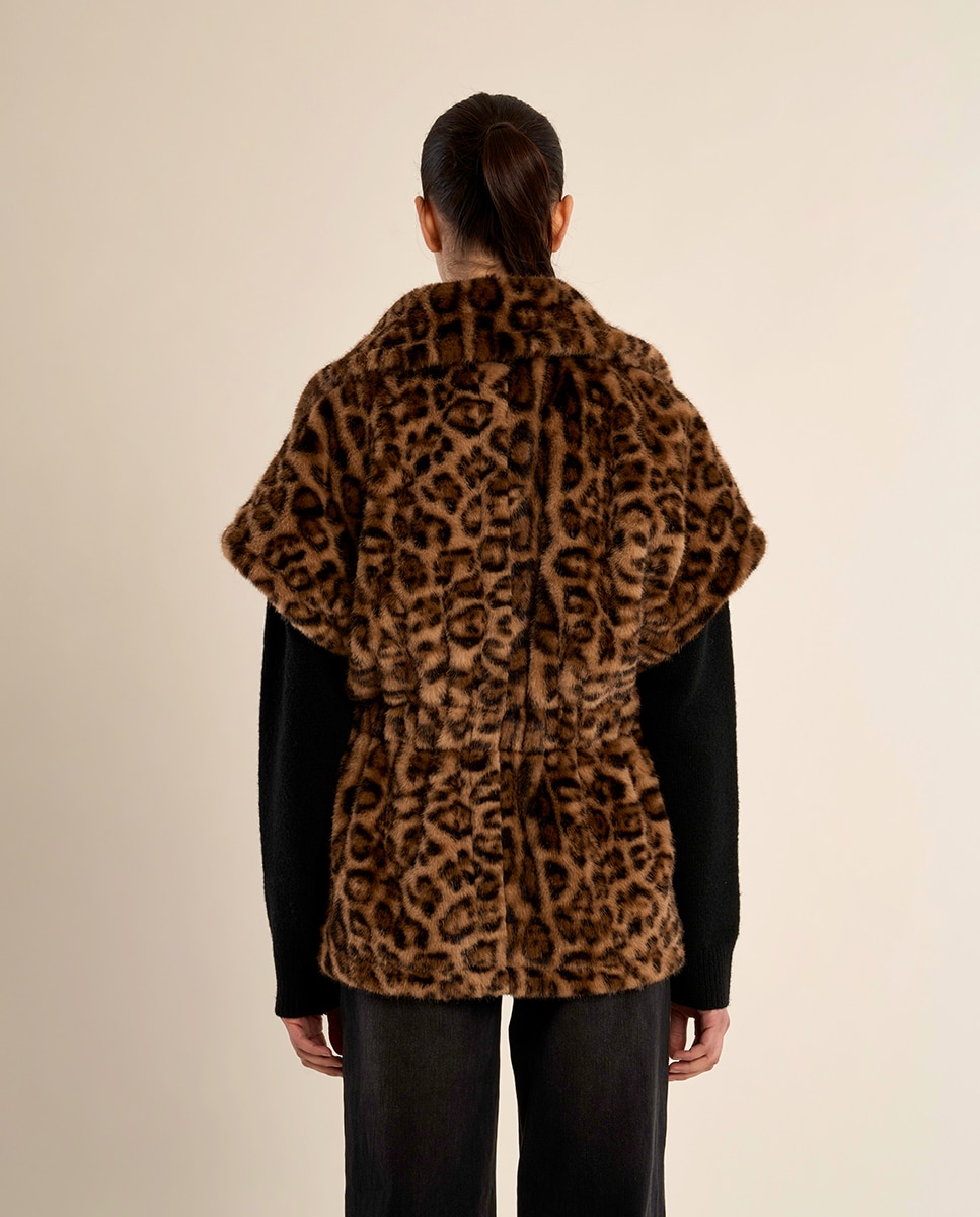 Chaleco de mujer de peluche con estampado - Molly Bracken - Camel Camel-4