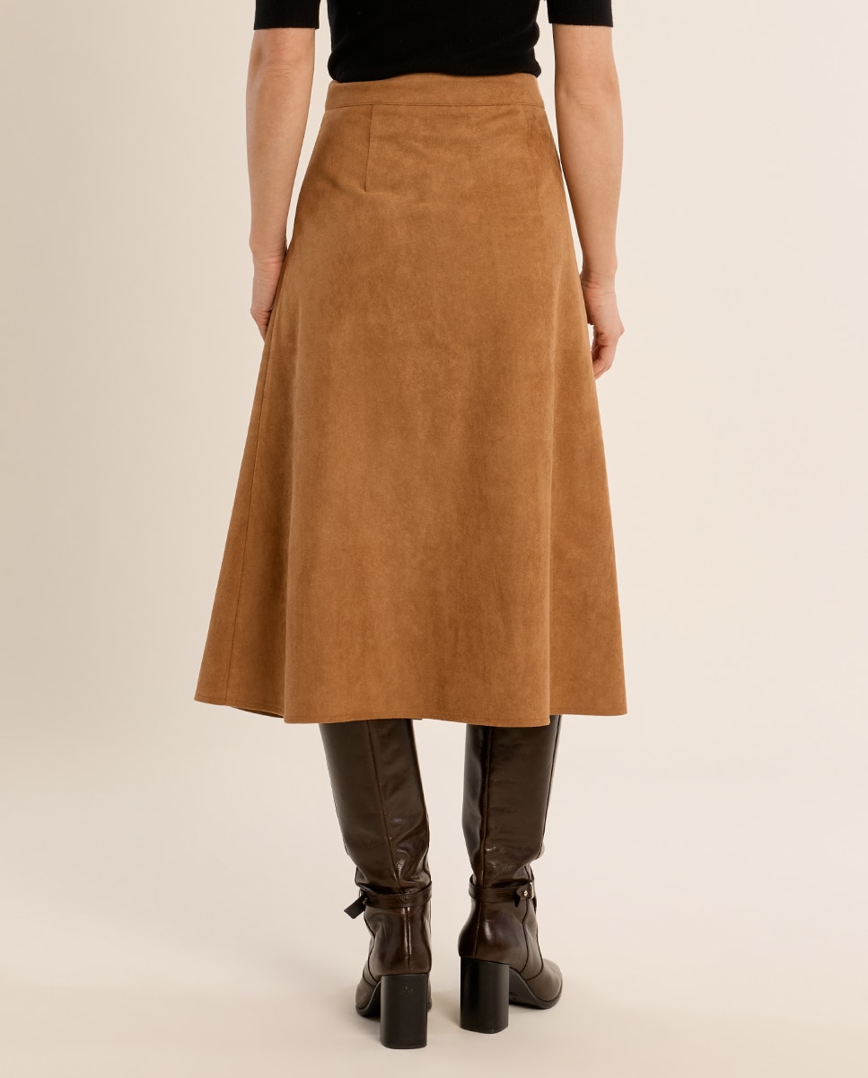 Falda midi detalle botones - Molly Bracken - Camel Camel-4
