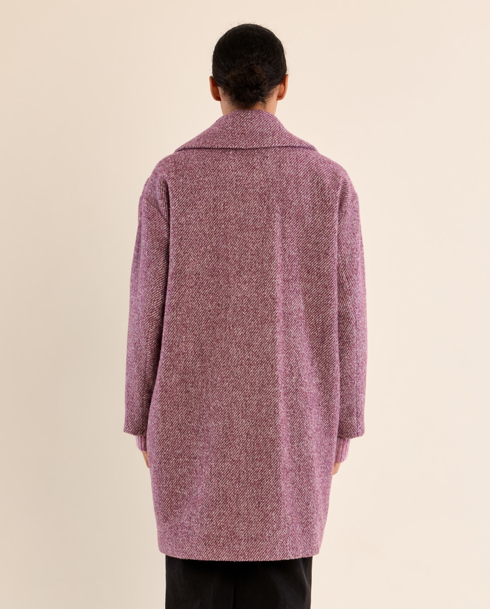 Abrigo de mujer de manga larga con estampado - Molly Bracken - Morado Morado-4