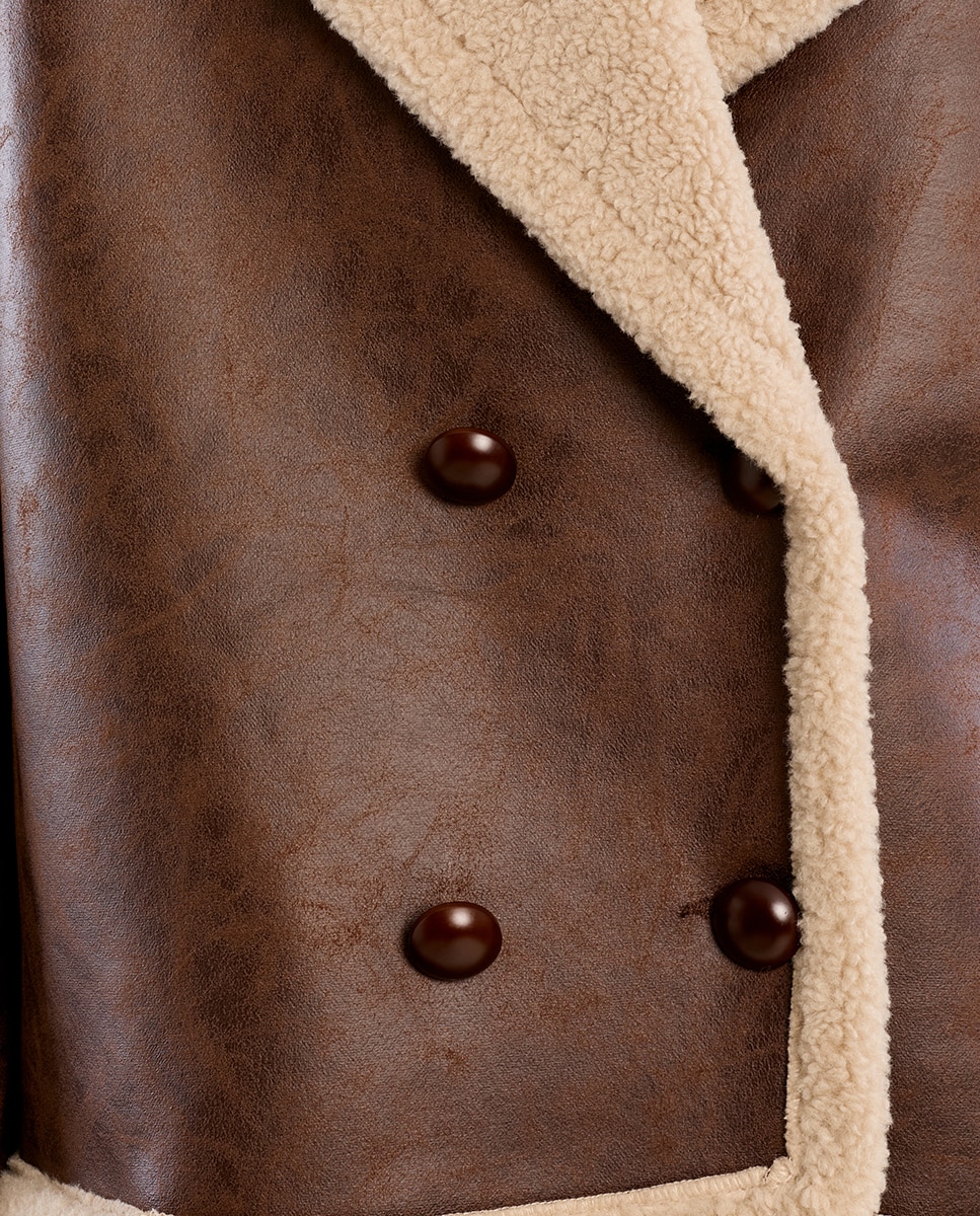 Abrigo de mujer de manga larga cuello y solapa - Molly Bracken - Marrón chocolate Marrón chocolate-5