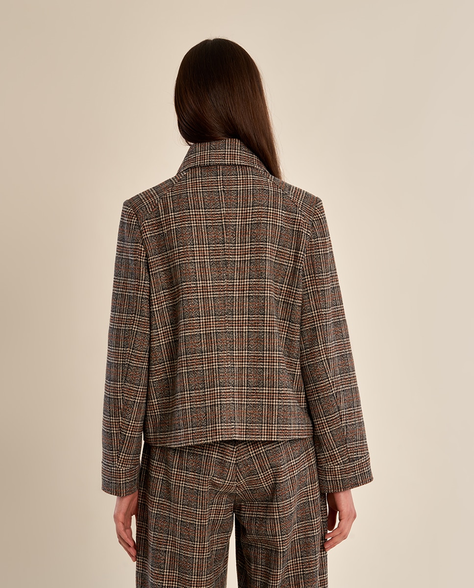 Chaqueta de mujer de doble botonadura con estampado - Molly Bracken - Negro Negro-4