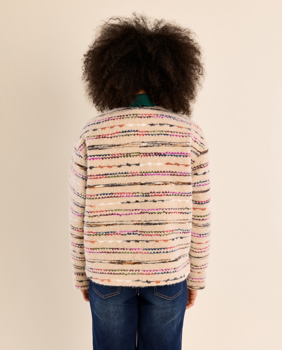 Chaqueta de mujer de manga larga de borreguito - Molly Bracken - Crudo Crudo-3