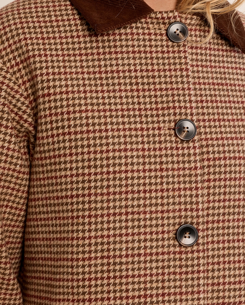 Abrigo de mujer midi con estampado - Molly Bracken - Burdeos Burdeos-4