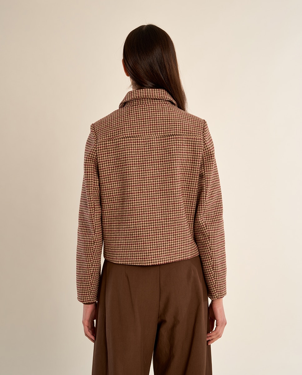 Abrigo de mujer corto con estampado - Molly Bracken - Burdeos Burdeos-4