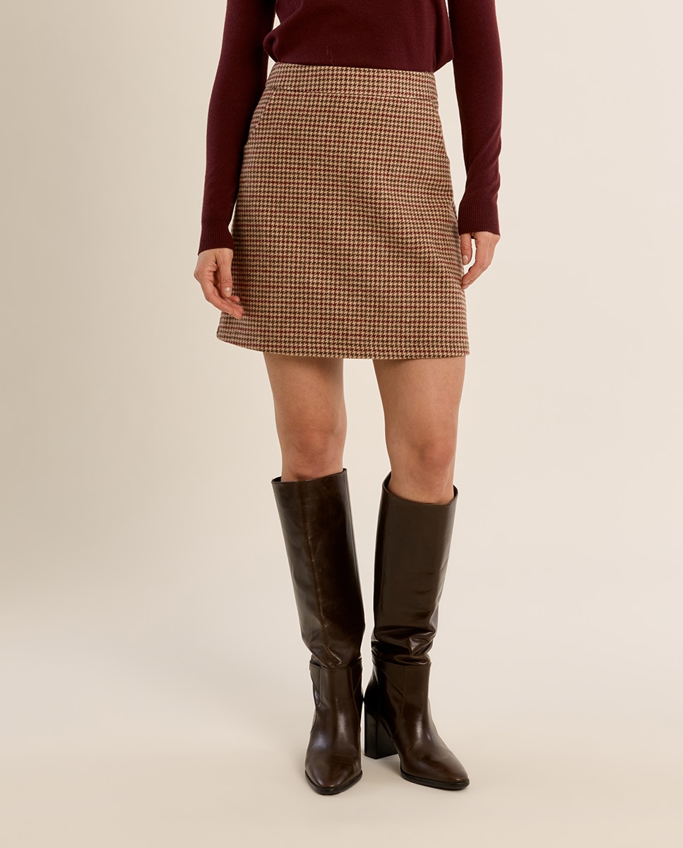 Falda corta con estampado - Molly Bracken - Burdeos Burdeos-2