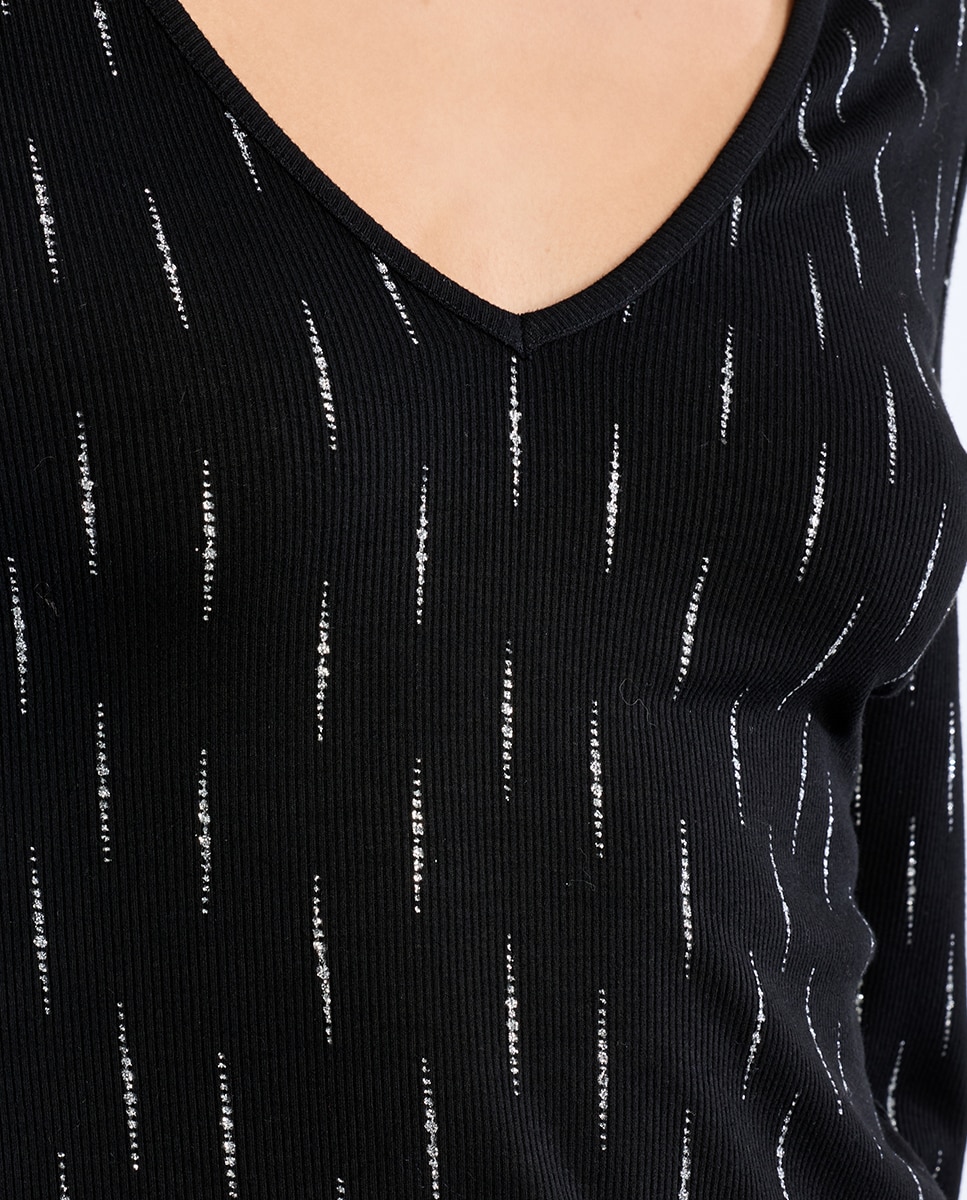 Top de mujer de manga larga con estampado - Lili Sidonio - Negro Negro-5