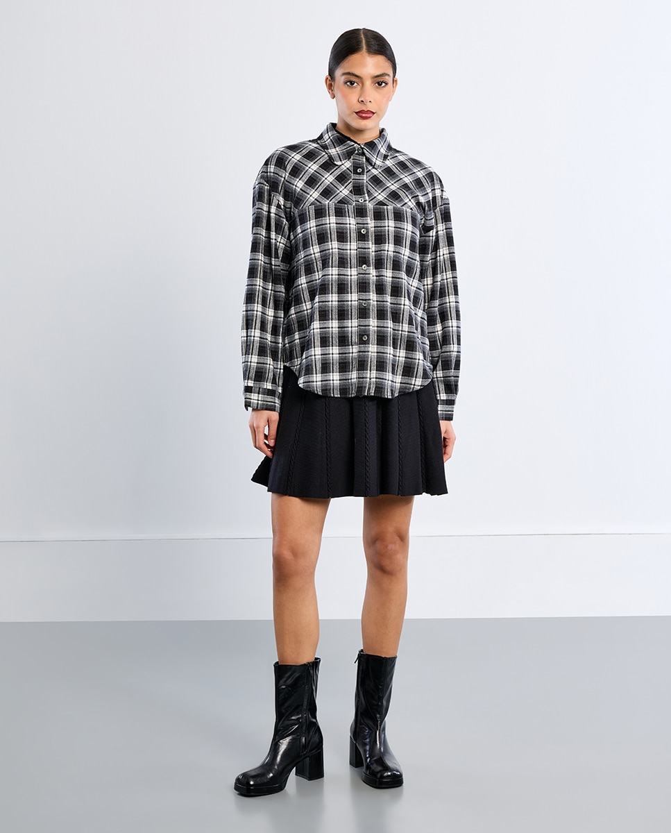 Camisa de mujer de manga larga con estampado - Lili Sidonio - Negro Negro-1