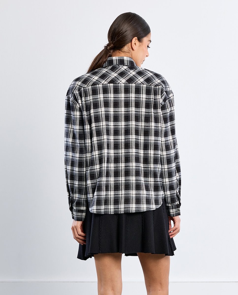 Camisa de mujer de manga larga con estampado - Lili Sidonio - Negro Negro-3