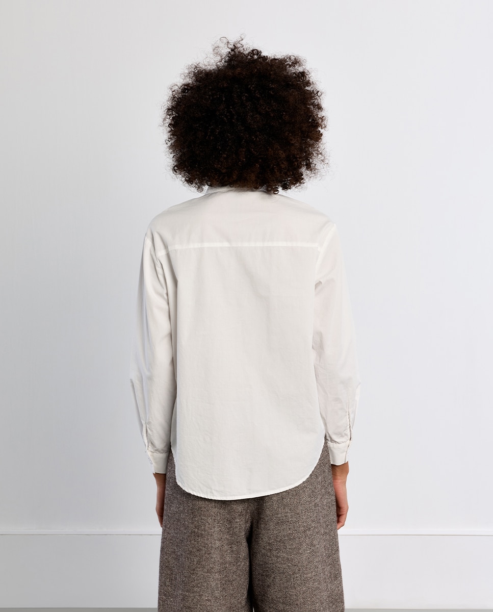 Camisa de mujer de manga larga detalle lazo - Lili Sidonio - Blanco Blanco-3