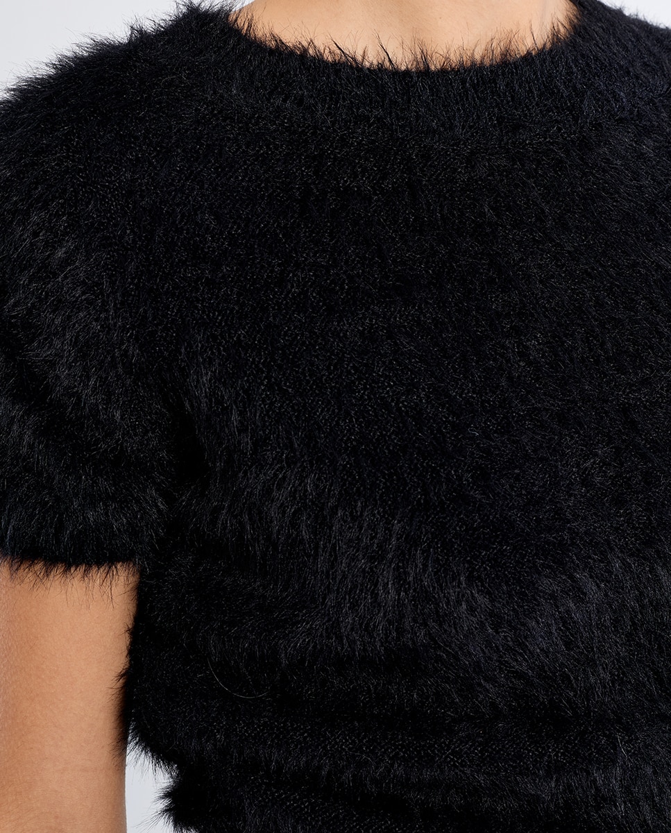 Jersey de mujer de manga corta de peluche - Lili Sidonio - Negro Negro-5