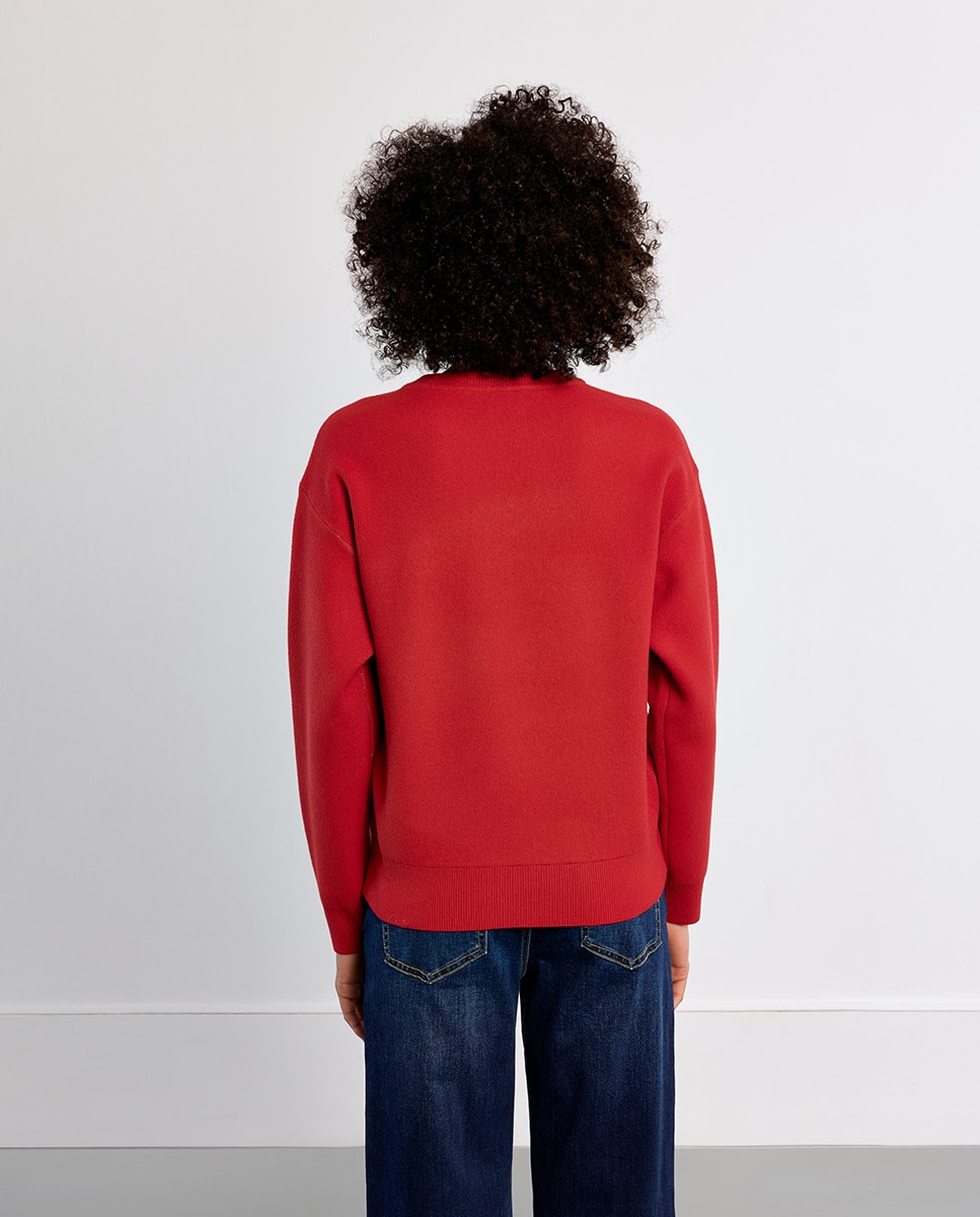 Jersey de mujer de manga larga con estampado - Lili Sidonio - Rojo Rojo-3