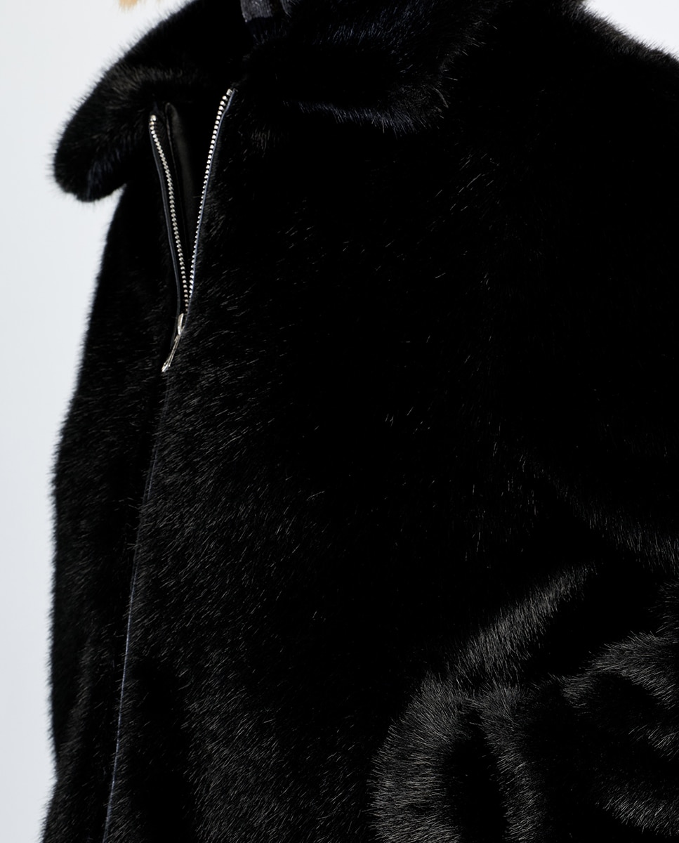 Chaqueta de mujer de manga larga de peluche - Lili Sidonio - Negro Negro-5
