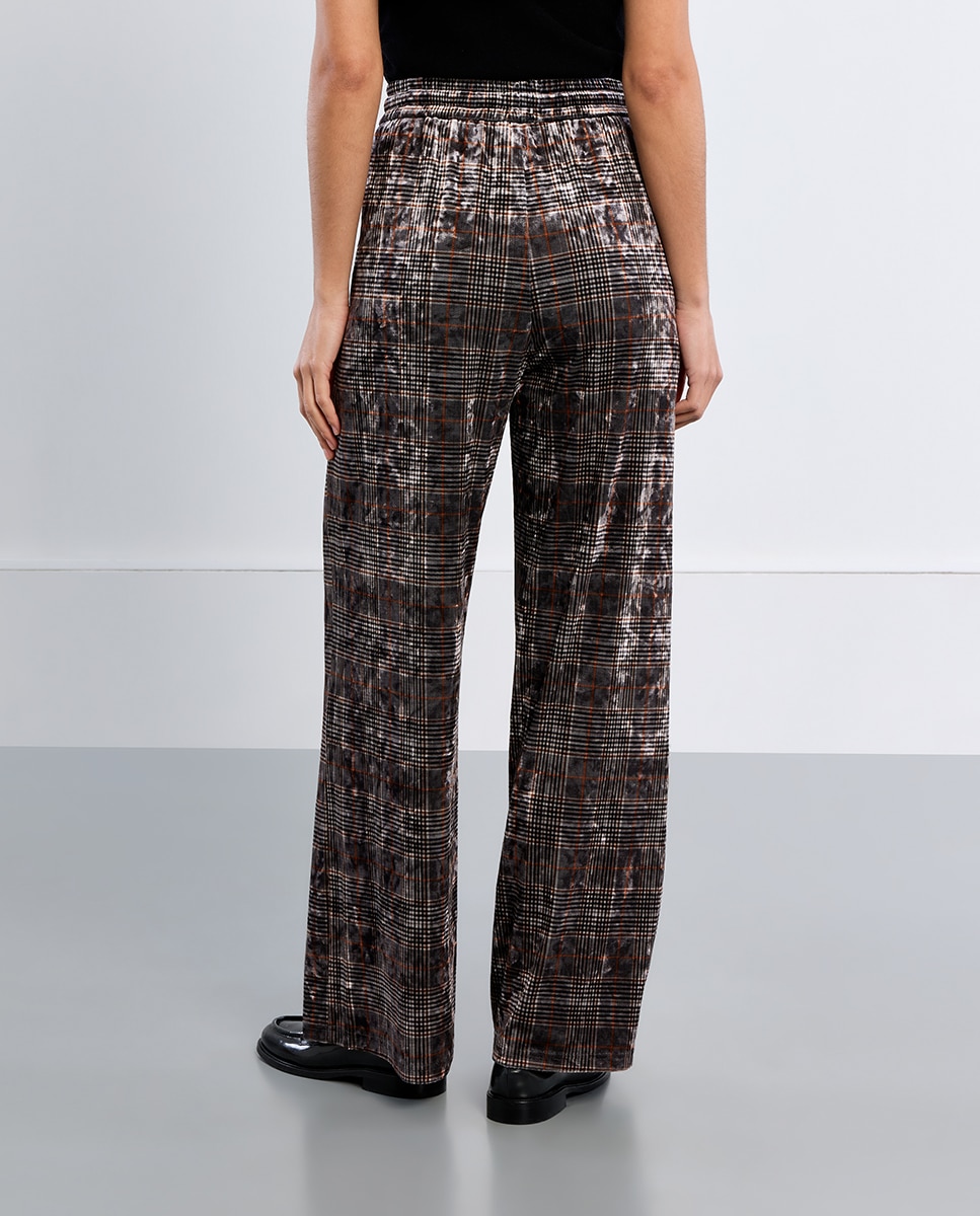 Pantalón de mujer largo con estampado - Lili Sidonio - Marrón Marrón-3