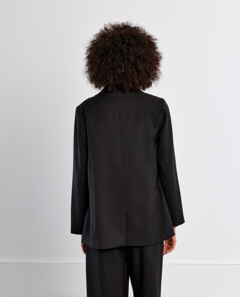 Blazer de mujer de manga larga detalle lunares - Lili Sidonio - Negro Negro-3