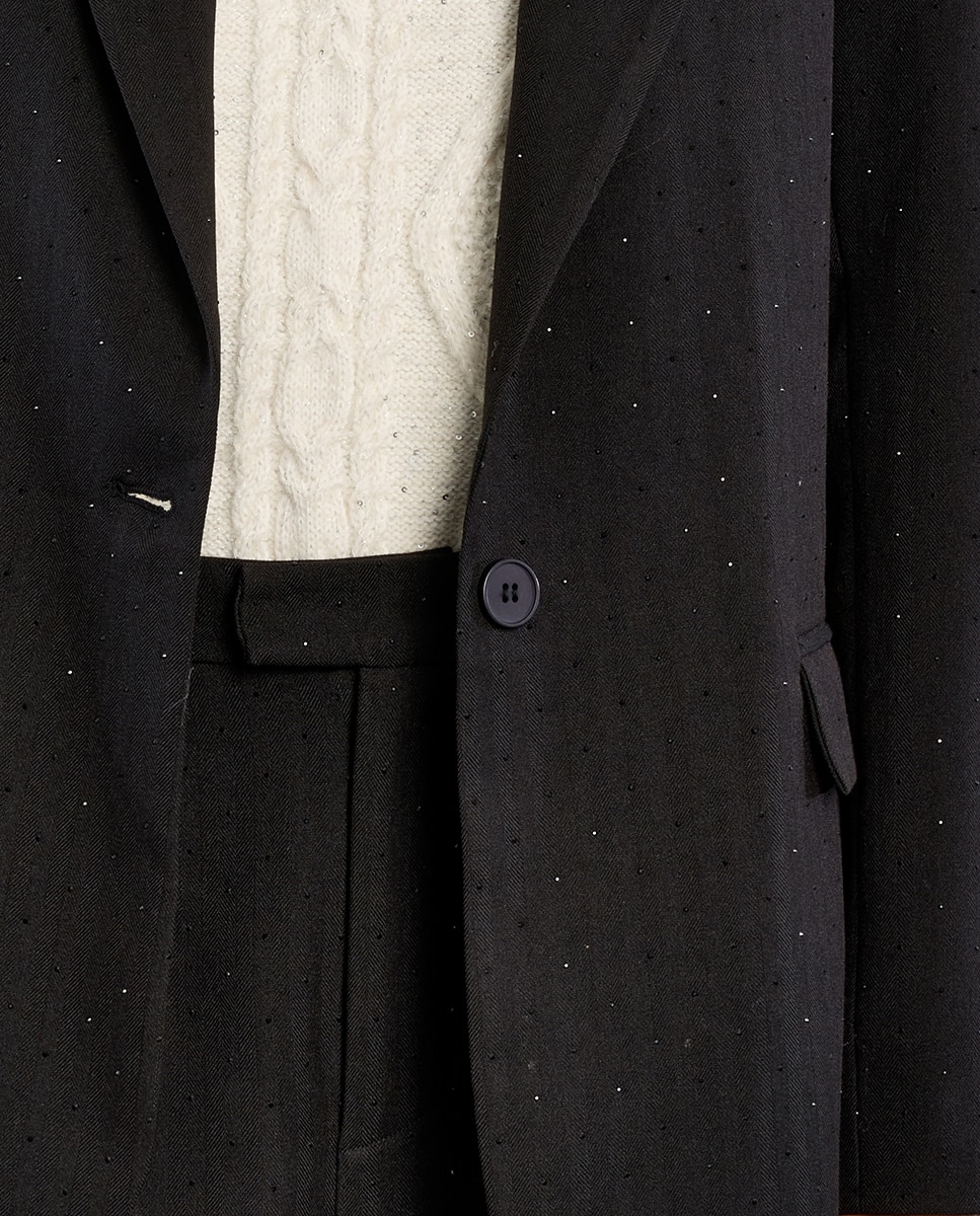 Blazer de mujer de manga larga detalle lunares - Lili Sidonio - Negro Negro-4