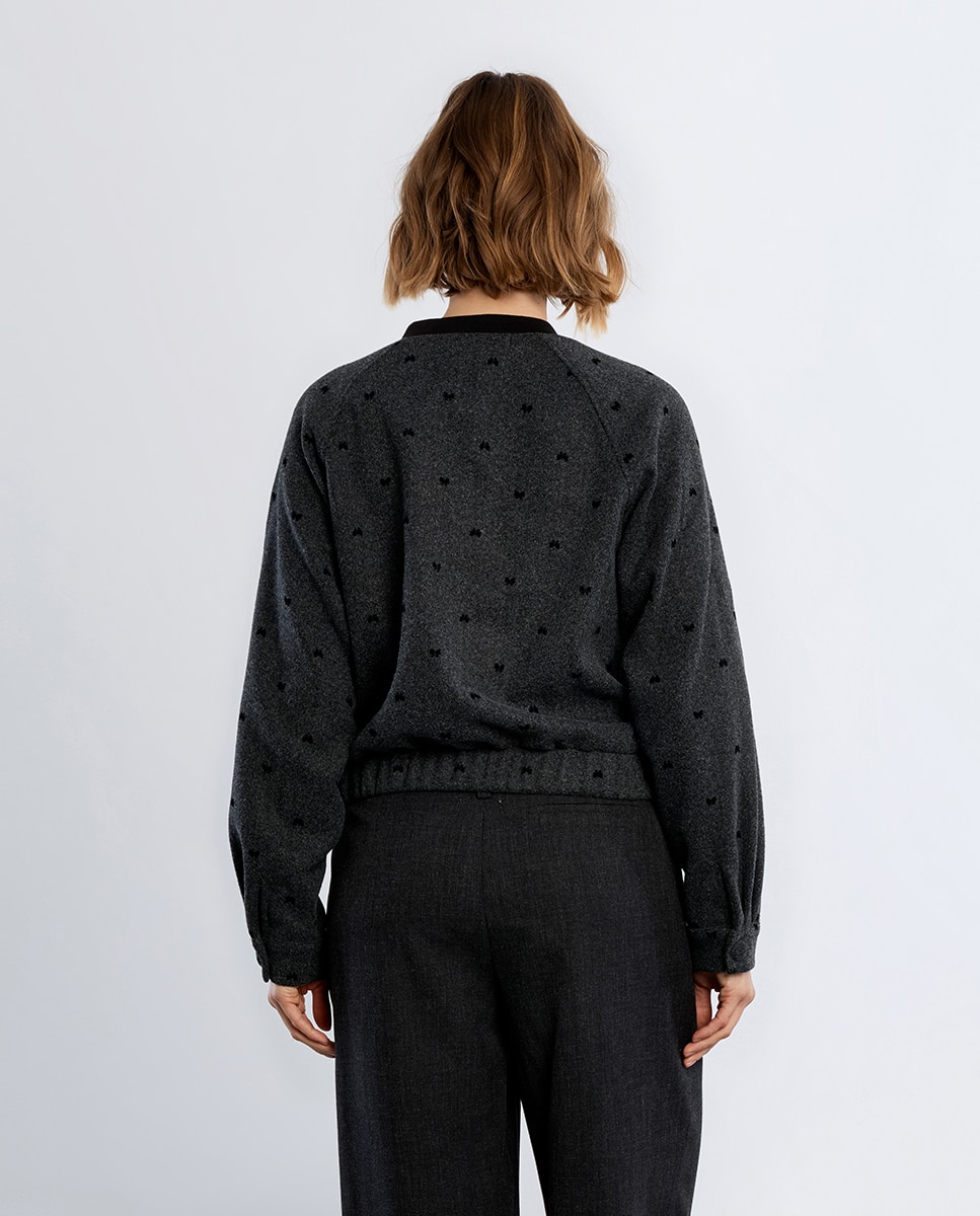 Chaqueta de mujer de manga larga con estampado - Lili Sidonio - Gris Gris-3
