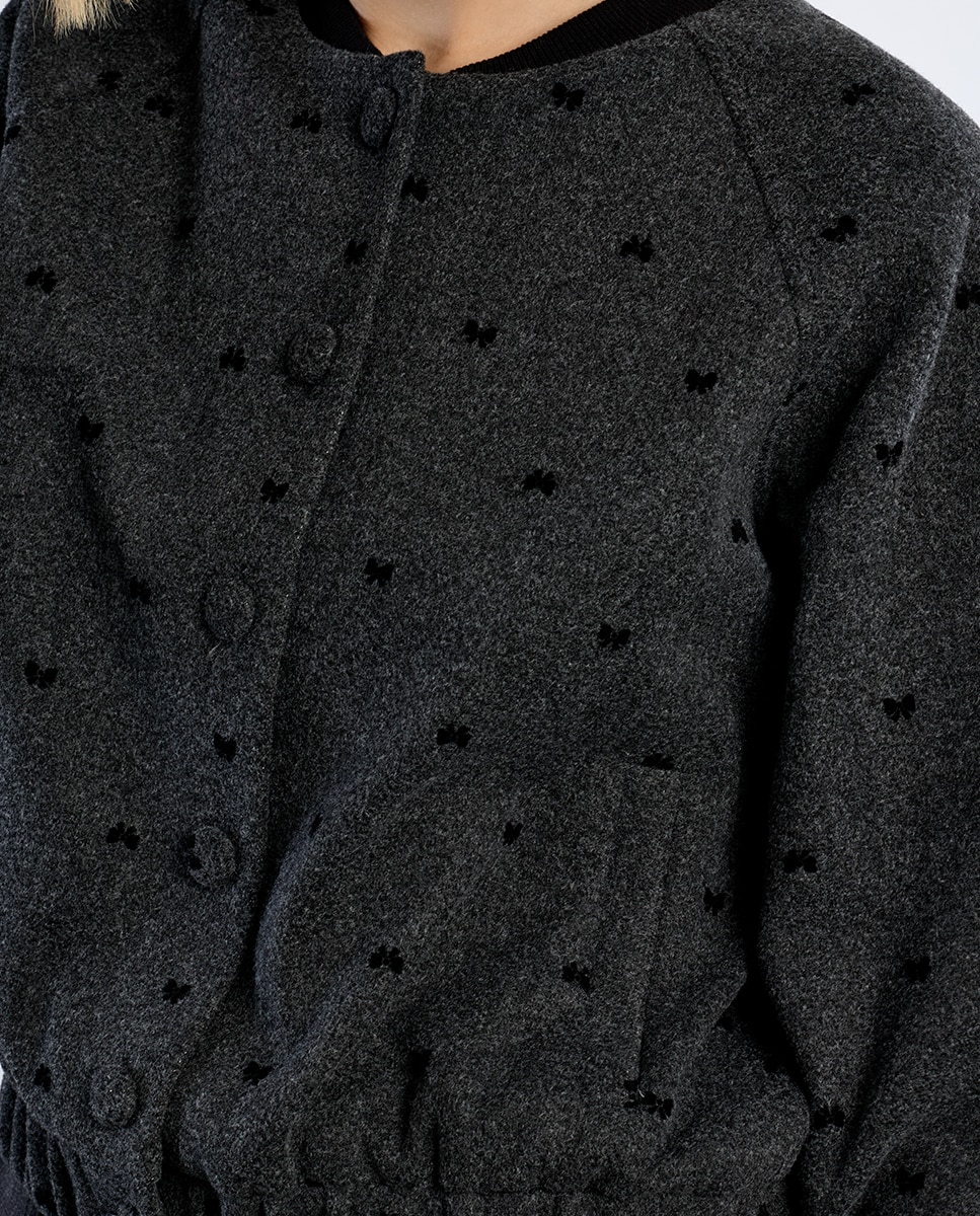 Chaqueta de mujer de manga larga con estampado - Lili Sidonio - Gris Gris-4