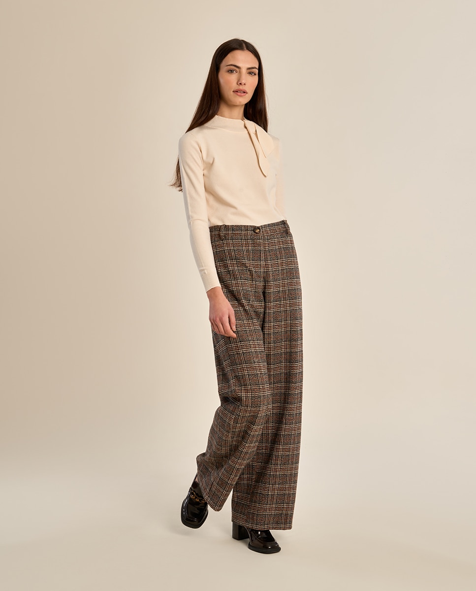 Pantalón de mujer largo con estampado - Molly Bracken - Negro Negro-1