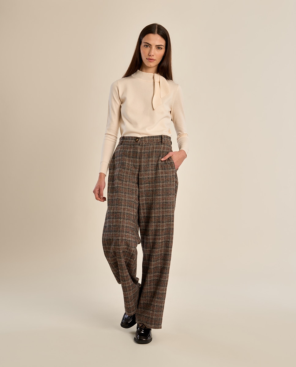 Pantalón de mujer largo con estampado - Molly Bracken - Negro Negro-3