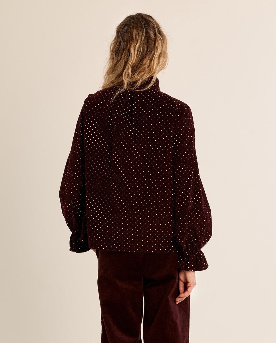 Camisa de mujer de manga larga con estampado - Molly Bracken - Burdeos Burdeos-4