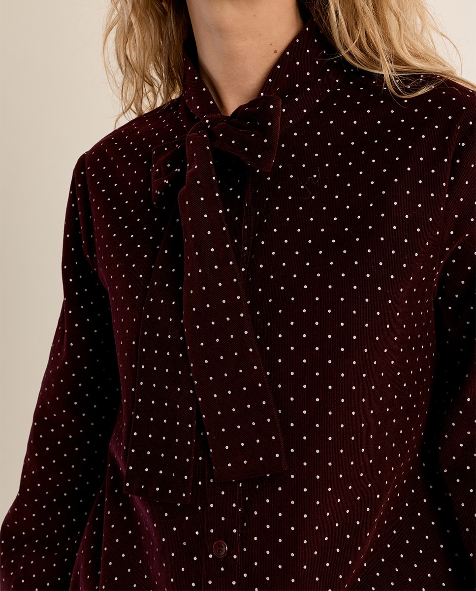 Camisa de mujer de manga larga con estampado - Molly Bracken - Burdeos Burdeos-5