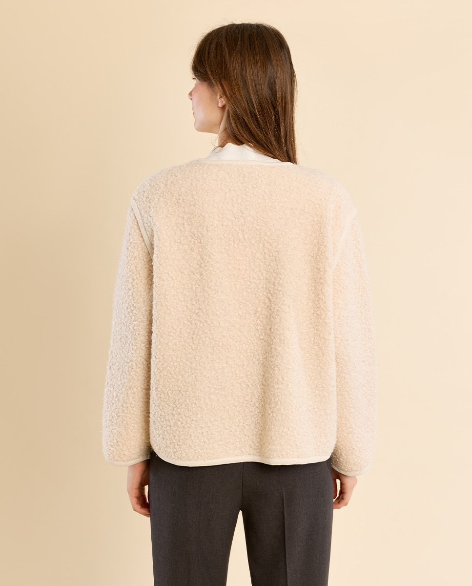 Chaqueta de mujer de manga larga de borreguito - Molly Bracken - Crudo Crudo-4