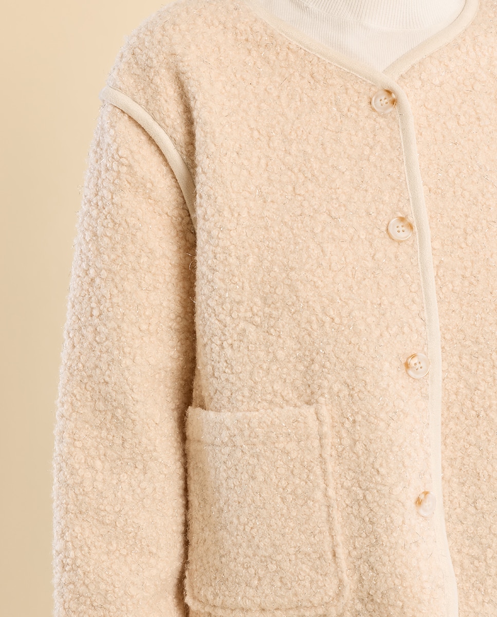 Chaqueta de mujer de manga larga de borreguito - Molly Bracken - Crudo Crudo-5