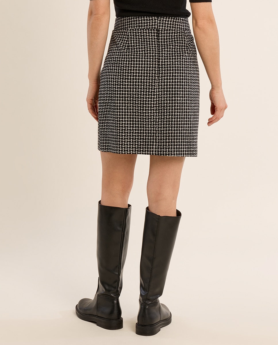 Falda corta en tejido de tweed - Molly Bracken - Negro Negro-4
