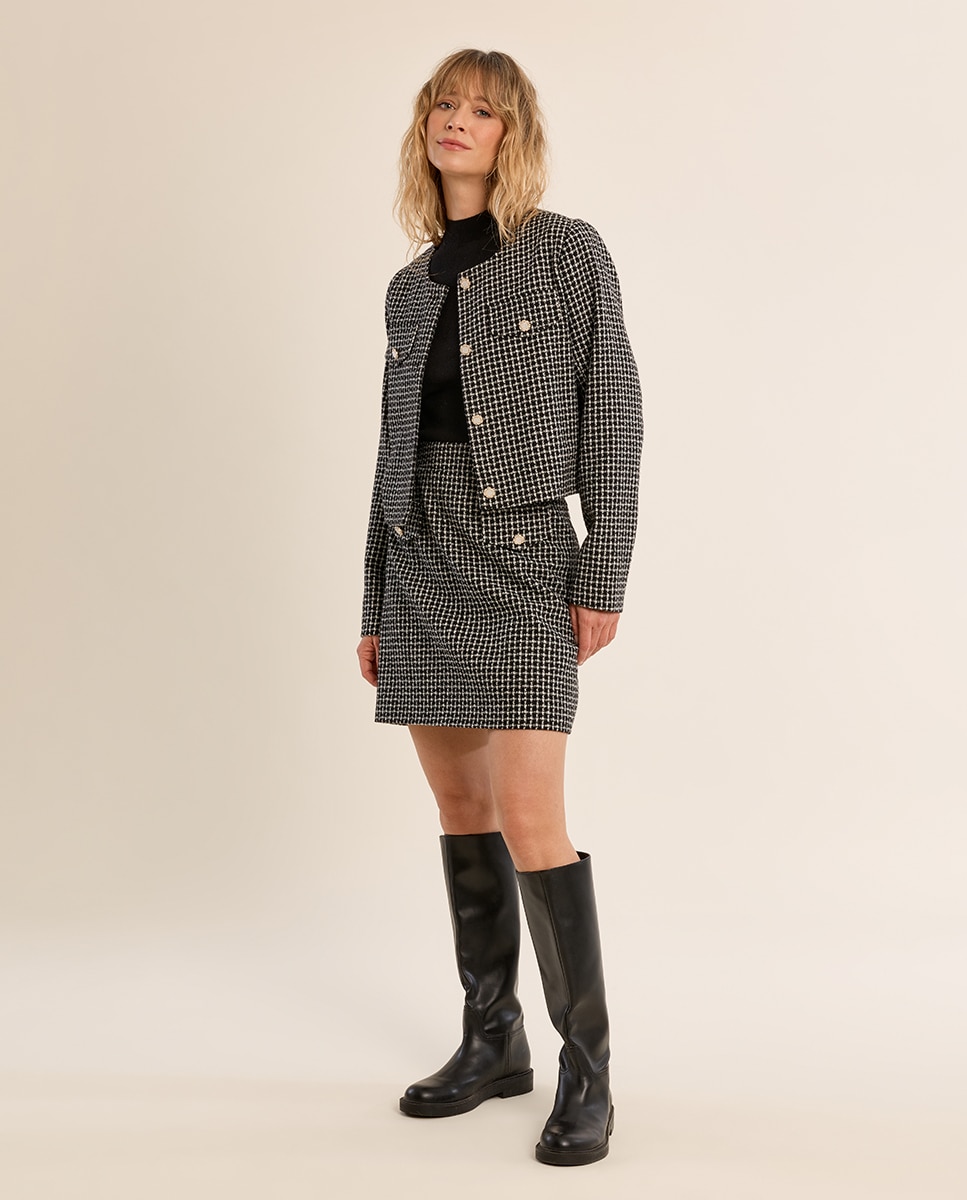 Chaqueta de mujer recta de manga larga - Molly Bracken - Negro Negro-1