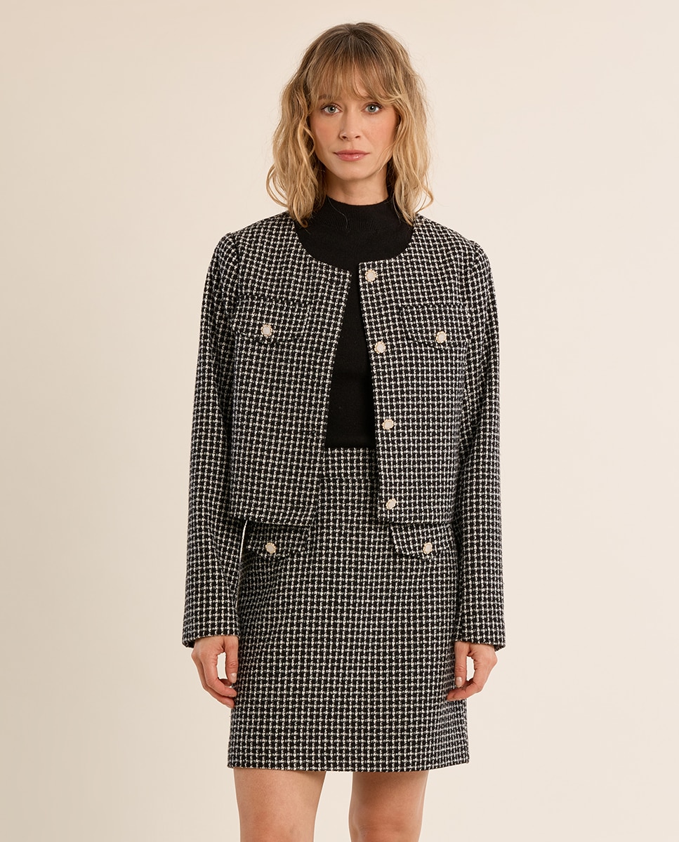 Chaqueta de mujer recta de manga larga - Molly Bracken - Negro Negro-2