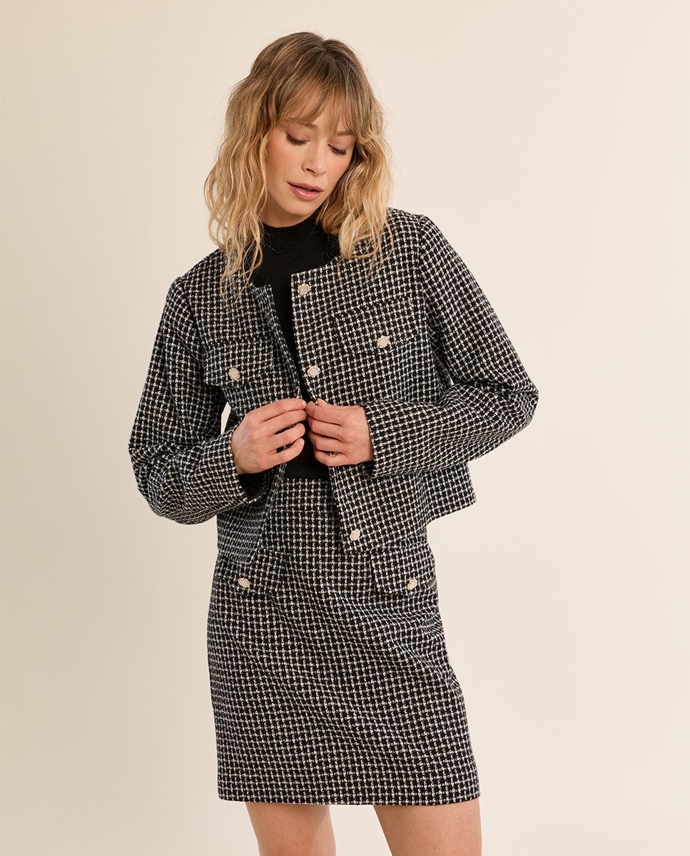 Chaqueta de mujer recta de manga larga - Molly Bracken - Negro Negro-3