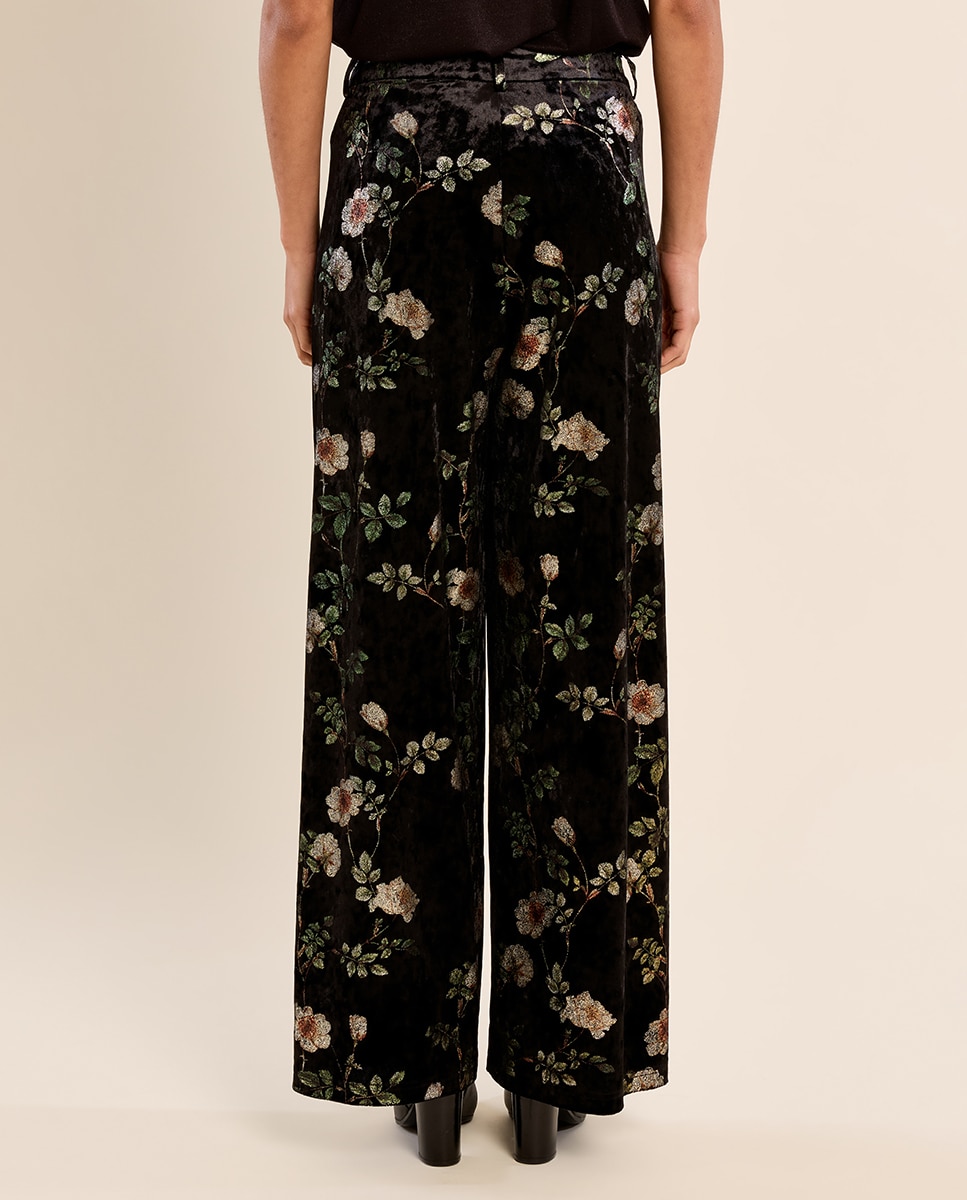 Pantalón de mujer largo con estampado - Molly Bracken - Negro Negro-4