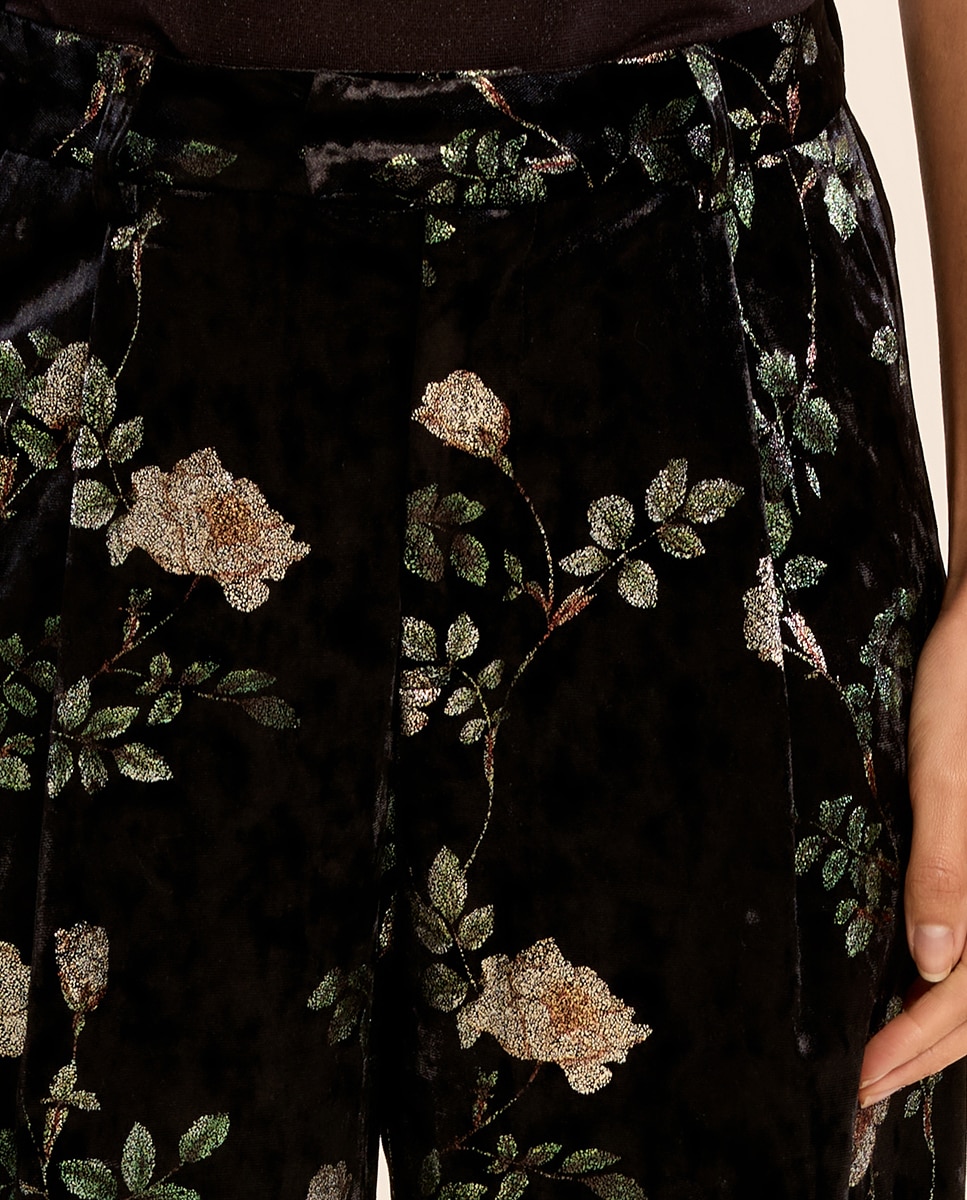 Pantalón de mujer largo con estampado - Molly Bracken - Negro Negro-5