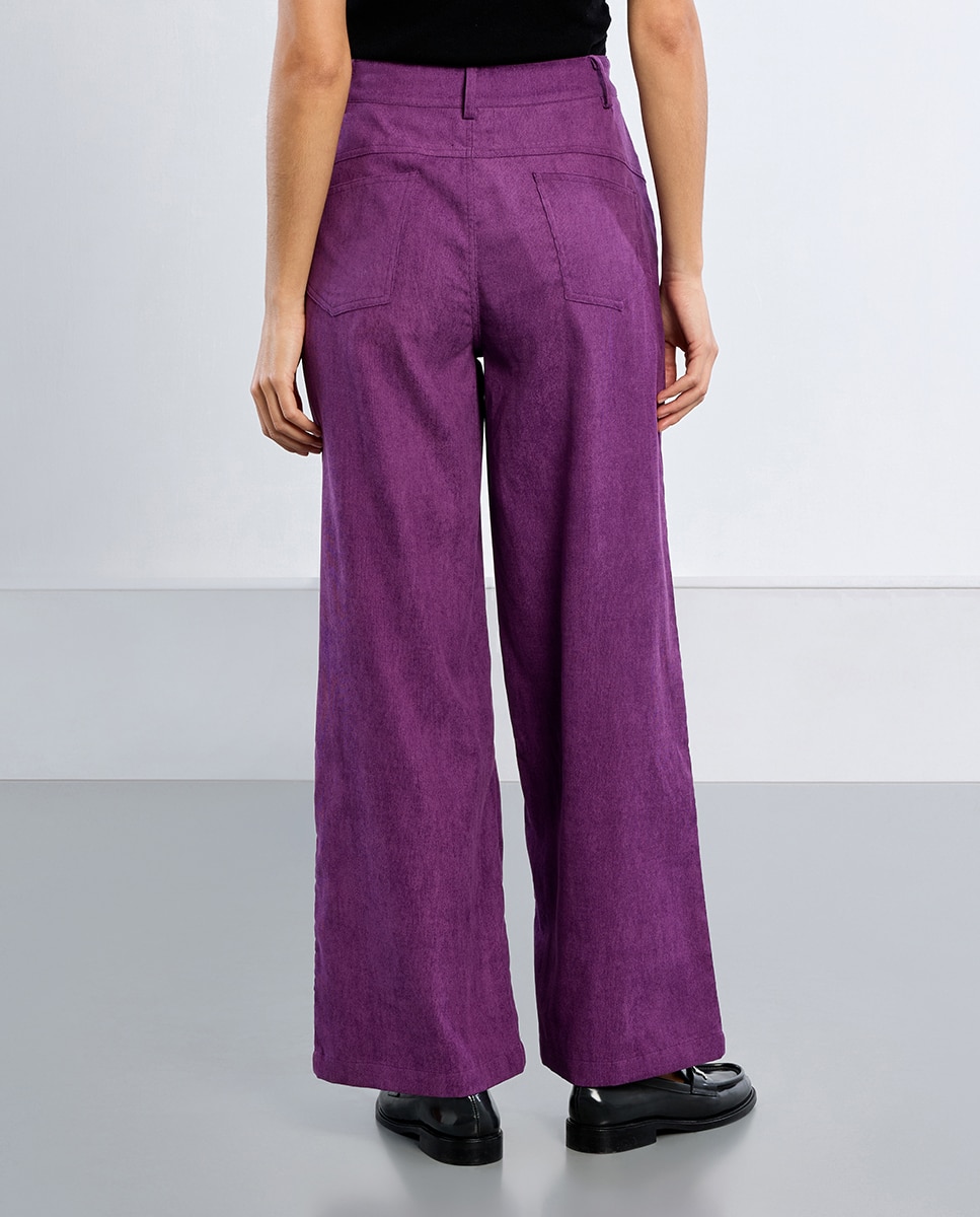 Pantalón de mujer largo detalle lazada - Lili Sidonio - Violeta Violeta-4