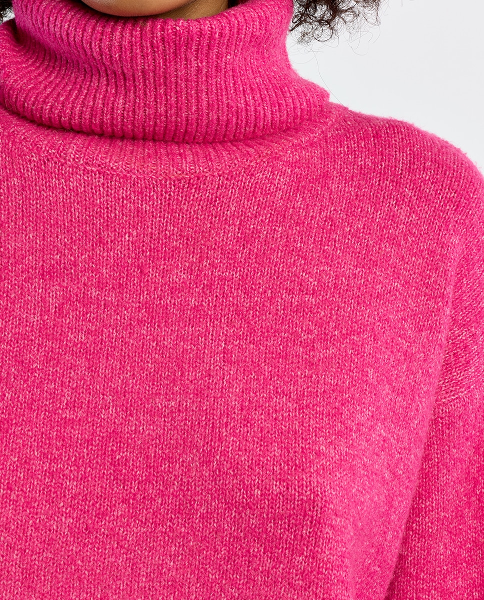 Jersey de mujer de manga larga cuello alto - Lili Sidonio - Rosa Rosa-5
