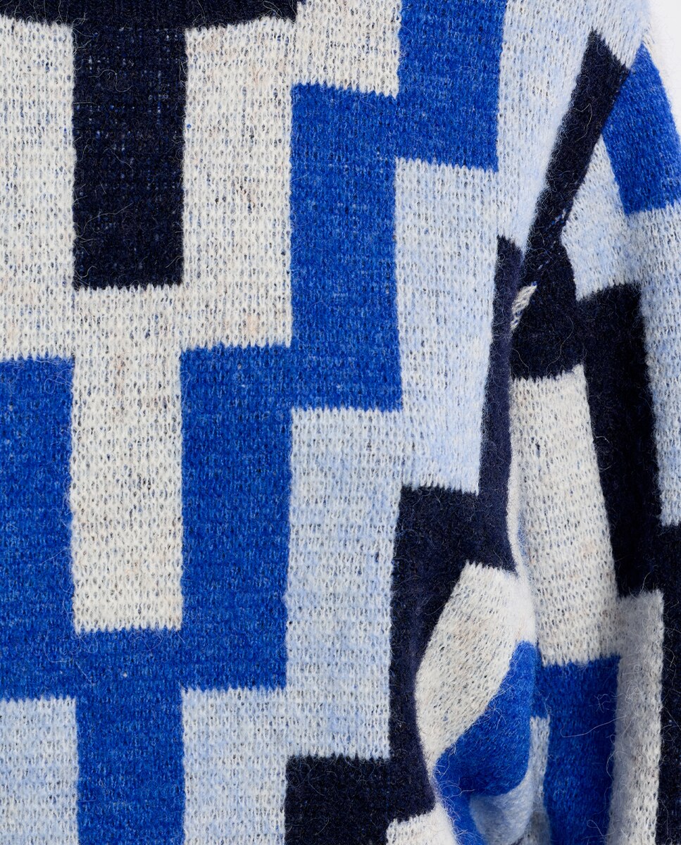 Jersey de mujer de manga larga con estampado - Lili Sidonio - Azul marino Azul marino-5