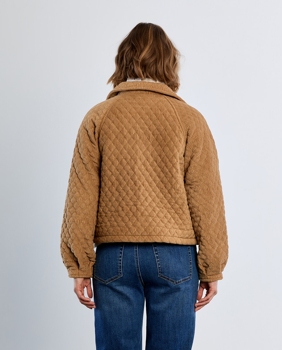 Chaqueta de mujer de manga larga motivo rombos - Lili Sidonio - Beige Beige-4