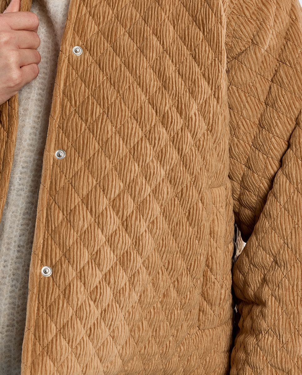 Chaqueta de mujer de manga larga motivo rombos - Lili Sidonio - Beige Beige-5