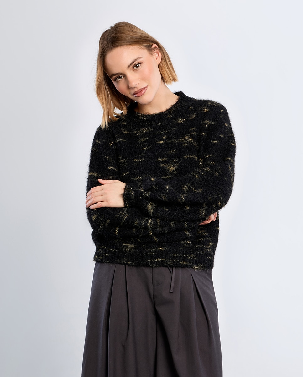 Jersey de mujer de manga larga abullonada - Lili Sidonio - Negro Negro-3