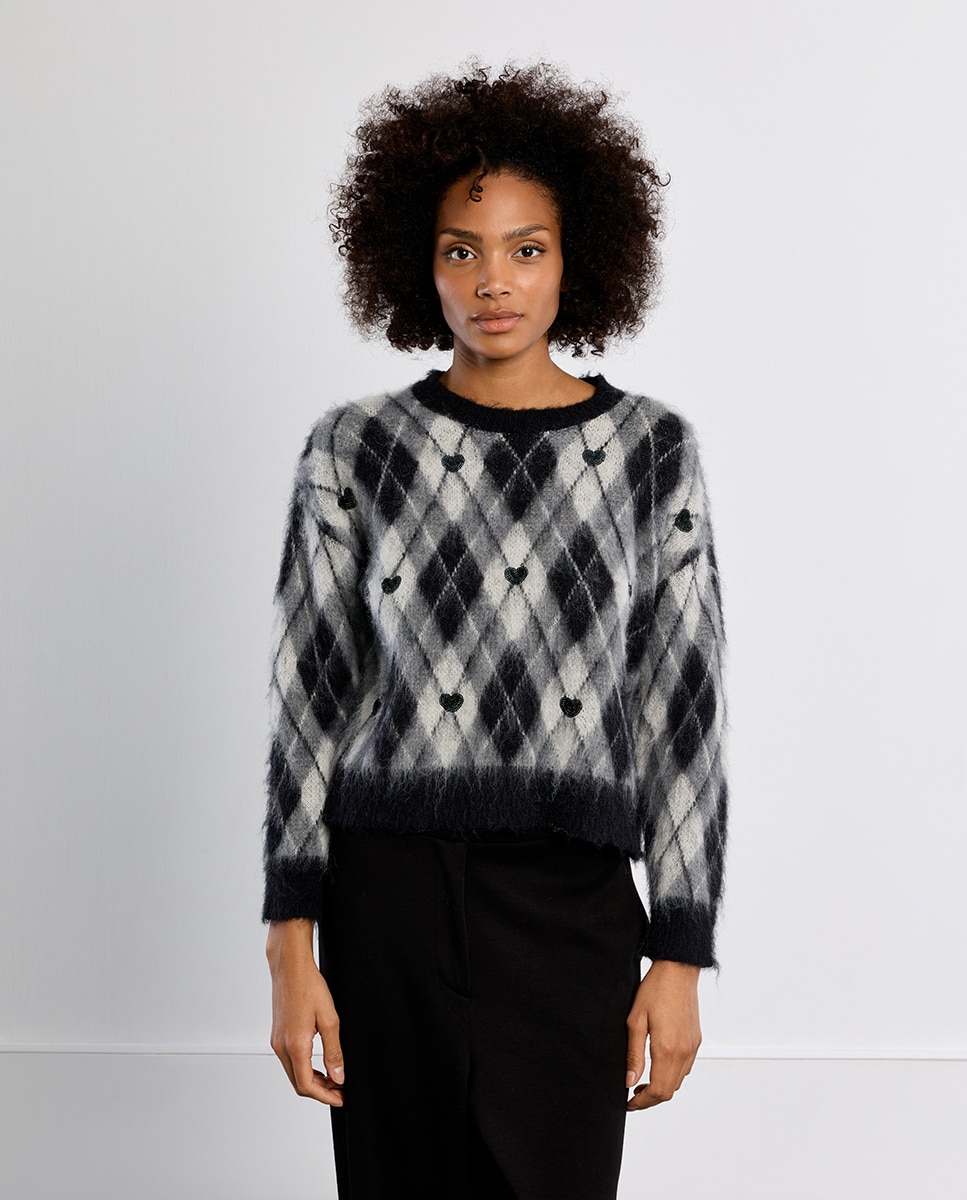 Jersey de mujer de manga larga con estampado - Lili Sidonio - Negro Negro-2