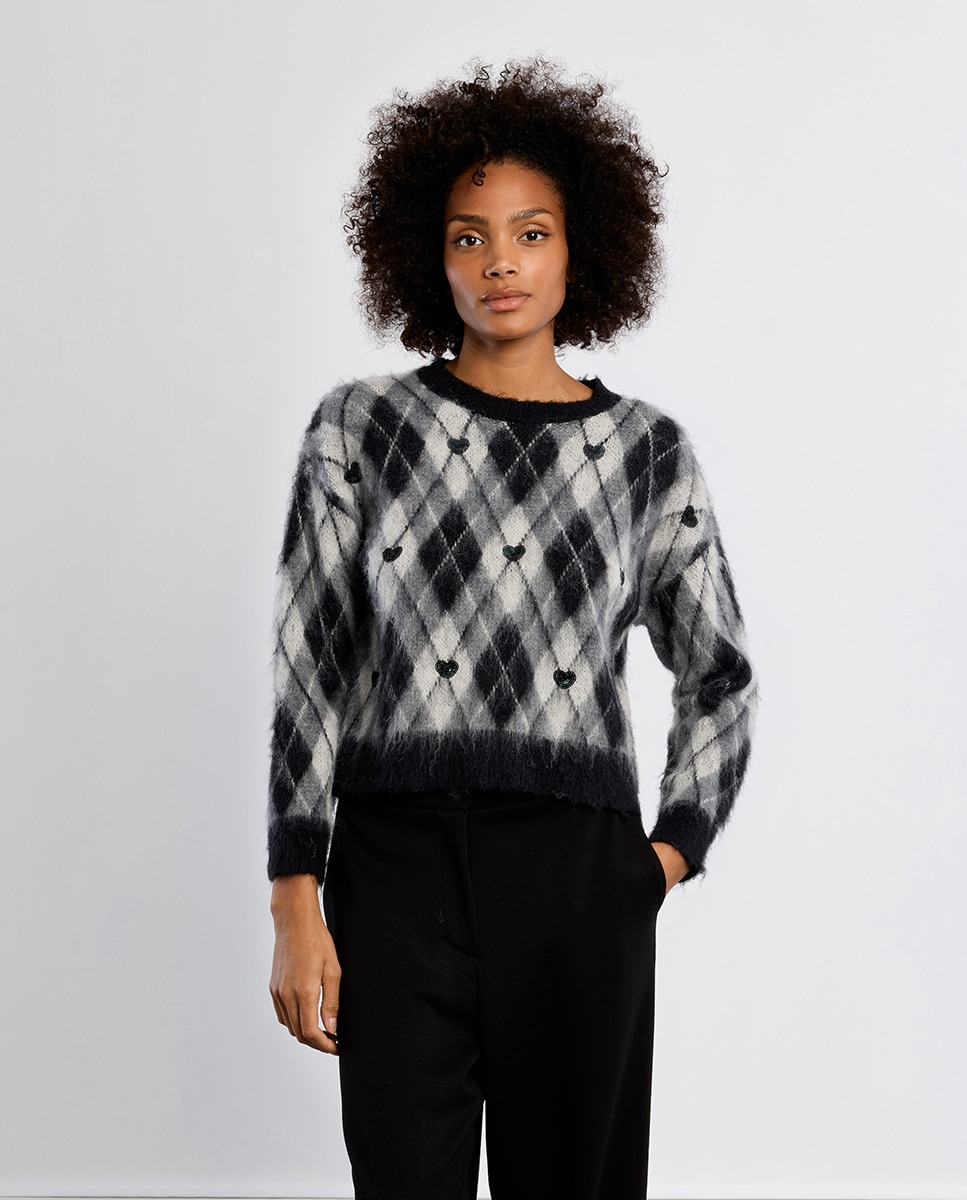 Jersey de mujer de manga larga con estampado - Lili Sidonio - Negro Negro-3