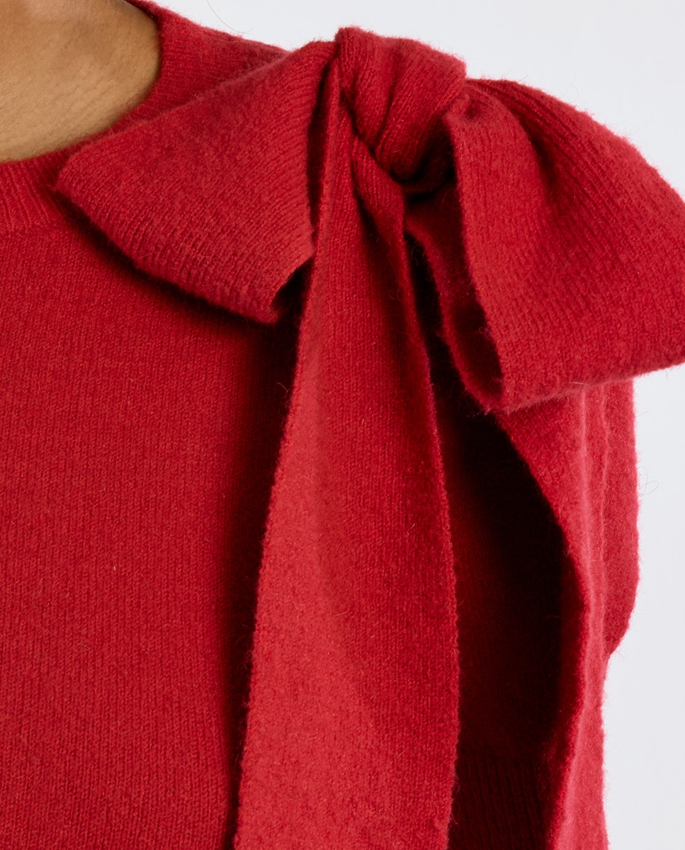 Jersey de mujer de manga corta detalle lazo - Lili Sidonio - Rojo Rojo-5