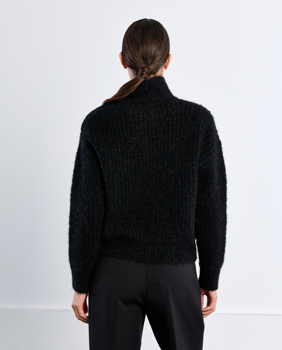 Jersey de mujer de manga larga detalle botones - Lili Sidonio - Negro Negro-4