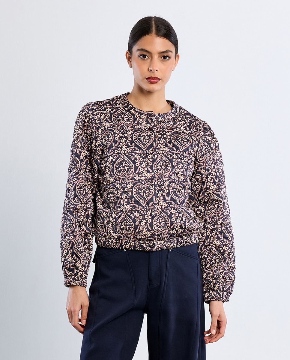 Chaqueta de mujer de manga larga con estampado - Lili Sidonio - Negro Negro-2