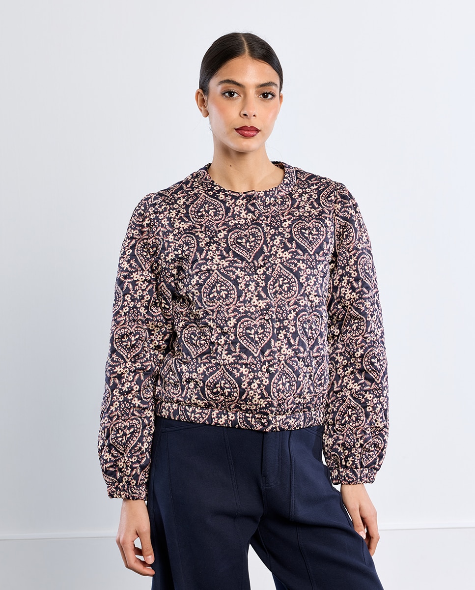 Chaqueta de mujer de manga larga con estampado - Lili Sidonio - Negro Negro-3